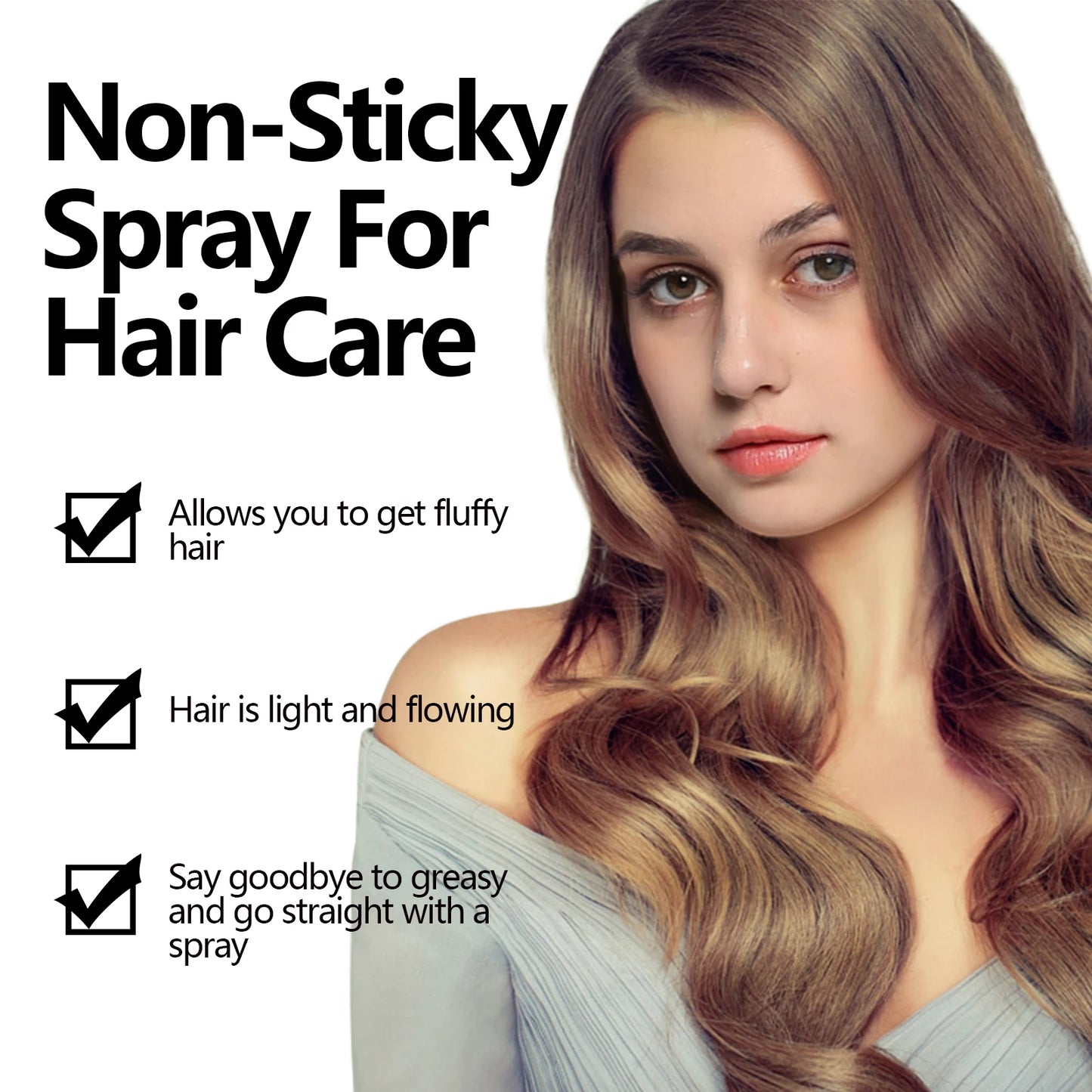 Hair Care Spray Anti-Frizz Treatment Strengthening Silky Hair Repair Soft and Shine Dry Hair Spray Fluffy Styling Spray